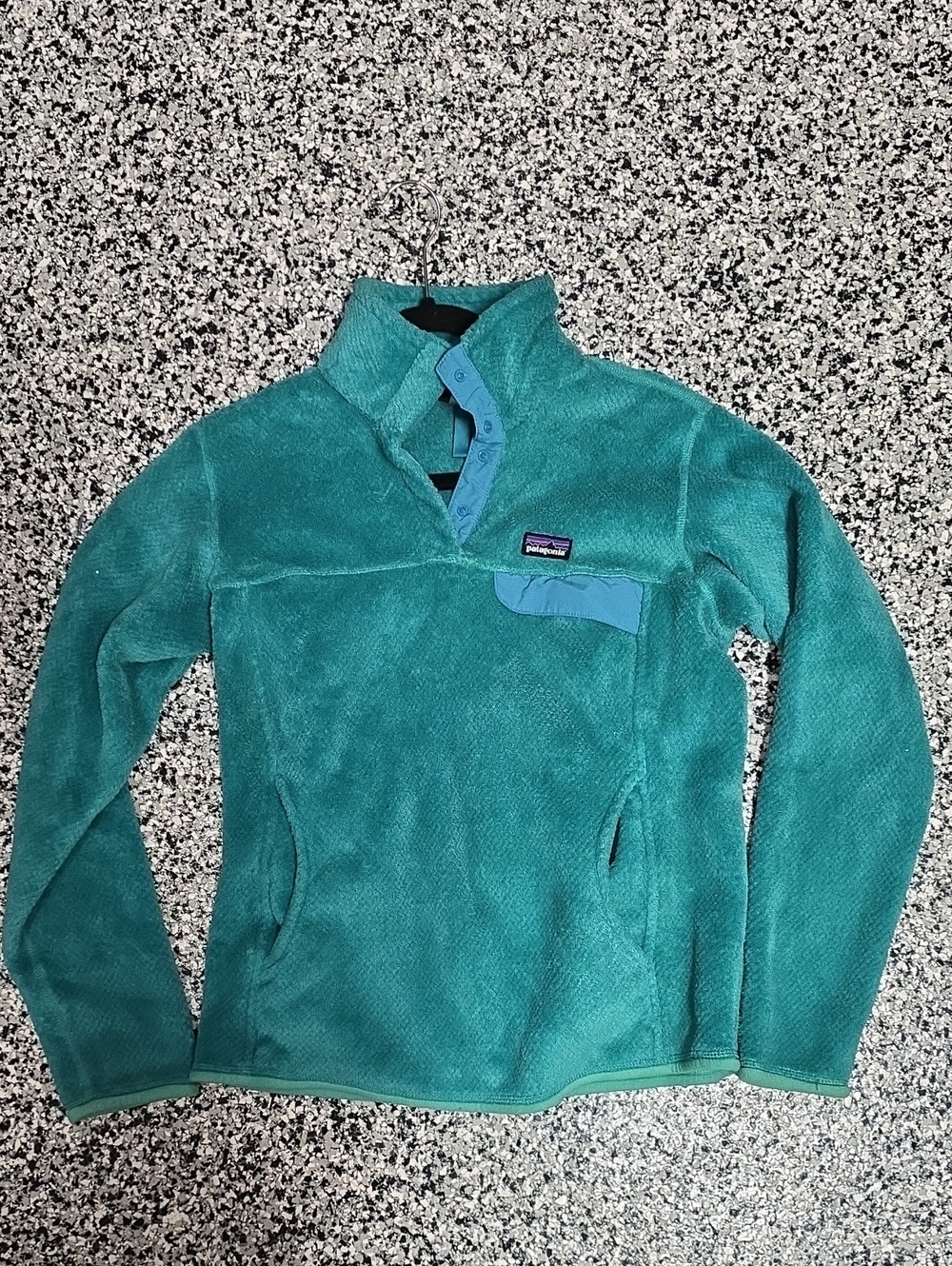 Patagonia Teal Snap-Placket Fleece Pullover